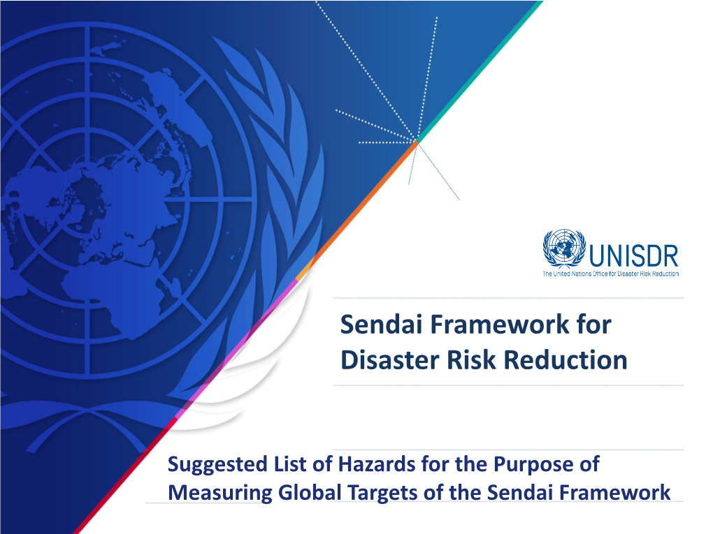 Sendai Framework for Disaster Risk Reduction