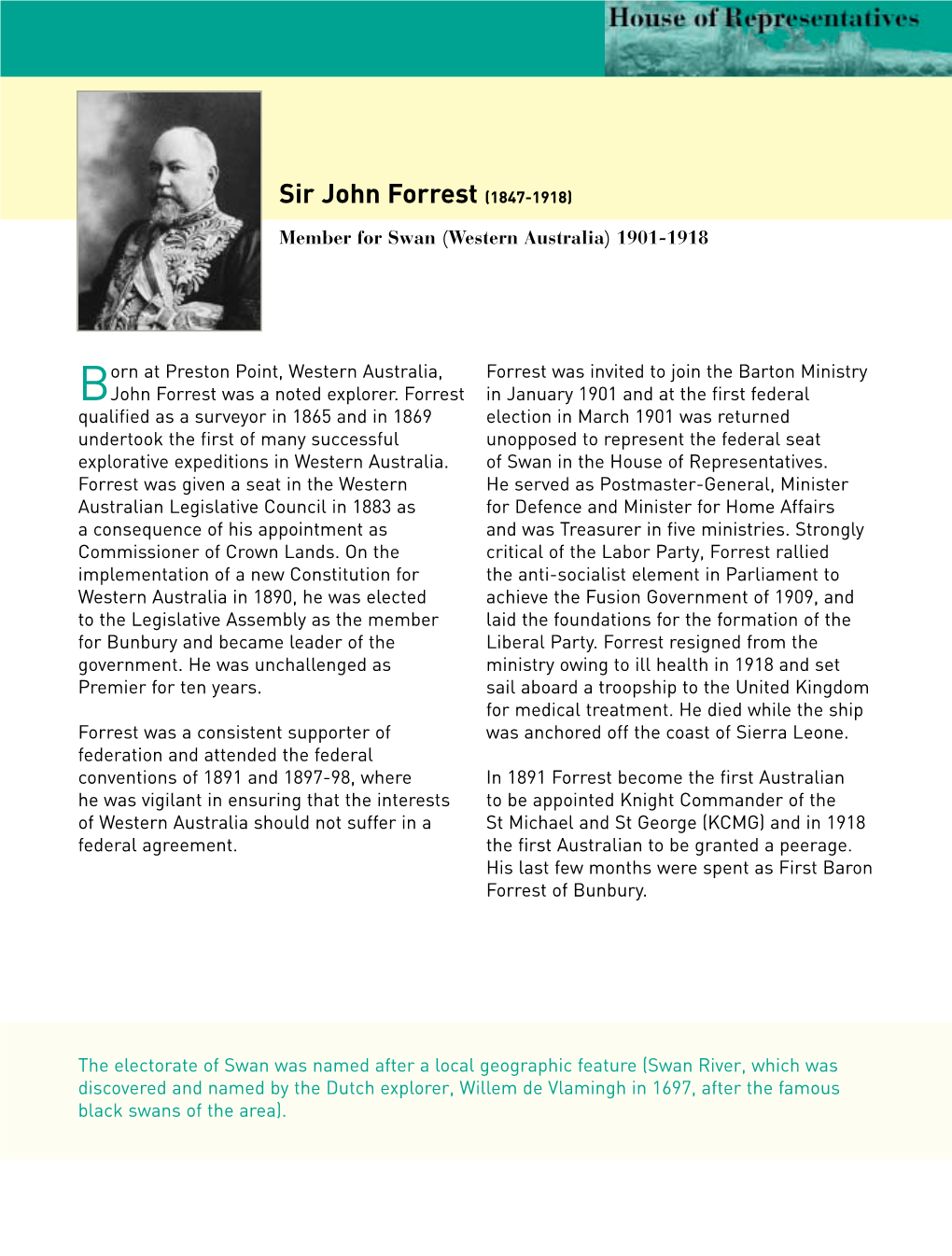 Biography Sir John Forrest