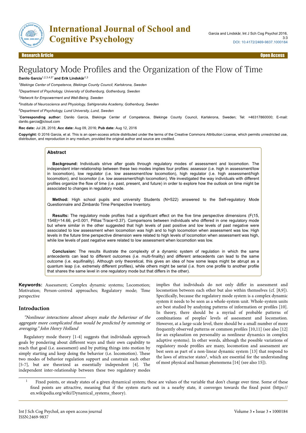 Regulatory Mode Profiles and the Organization of the Flow of Time