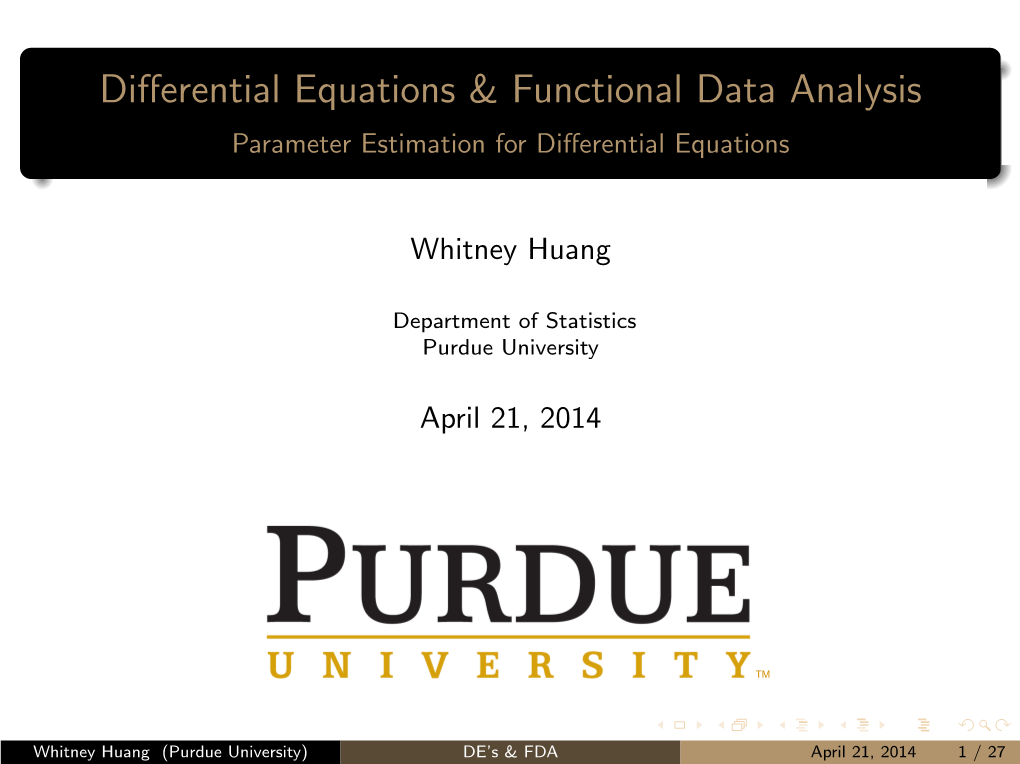 Differential Equations & Functional Data Analysis