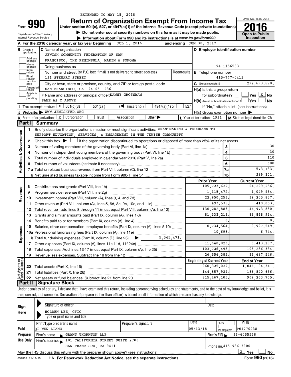 JCF 2016 Form 990 .Pdf