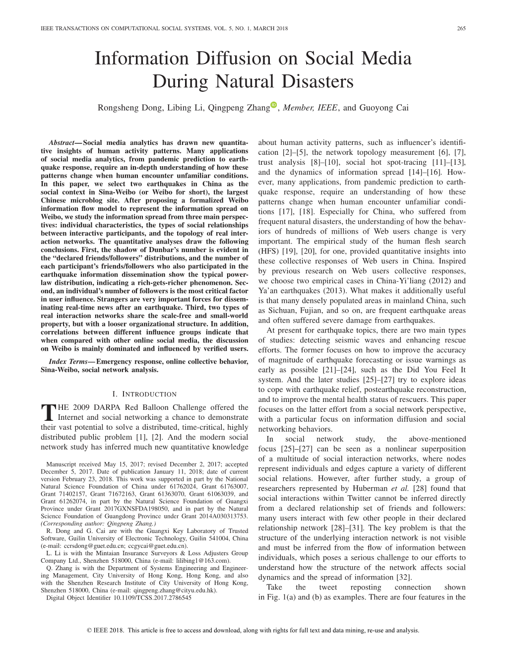 Information Diffusion on Social Media During Natural Disasters