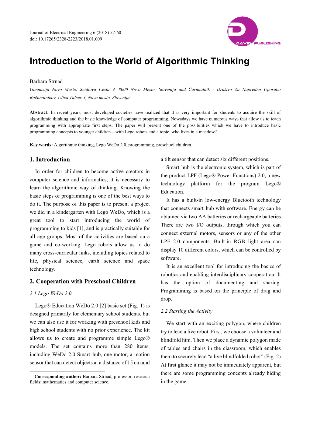 Introduction to the World of Algorithmic Thinking