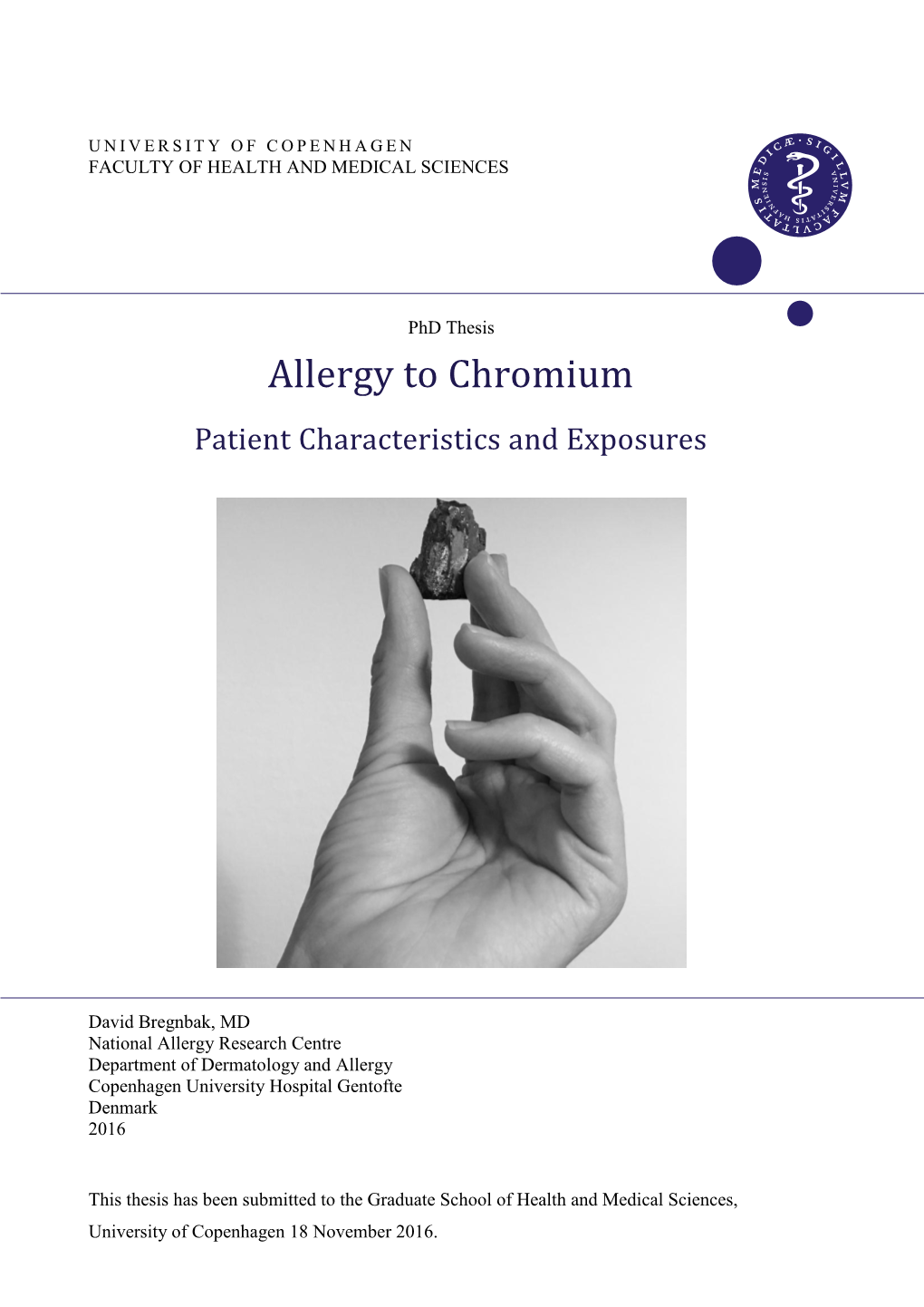 Allergy to Chromium Patient Characteristics and Exposures