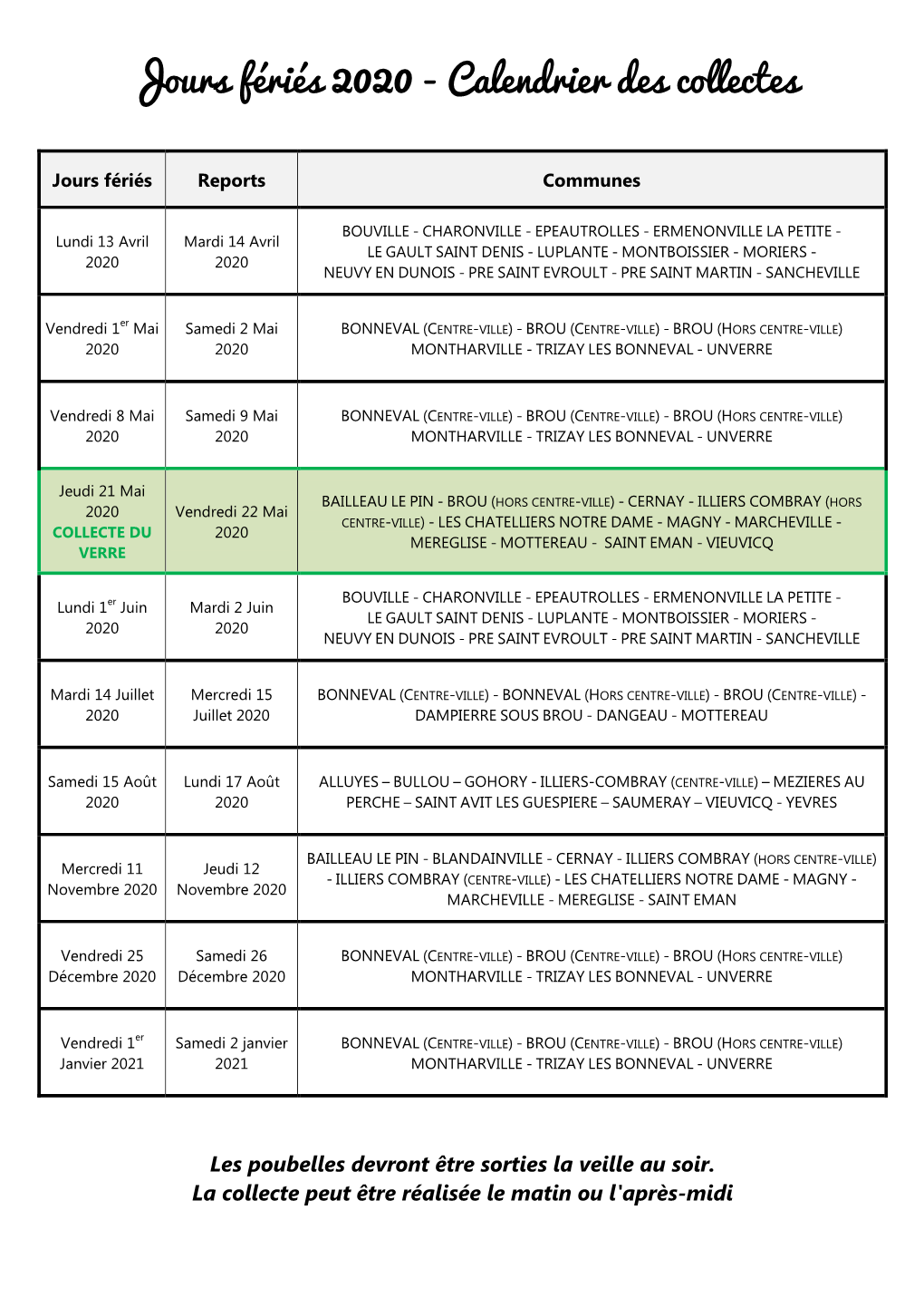 Le Planning Des Jours Fériés 2020