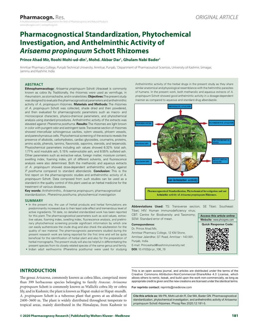 Pharmacognostical Standardization, Phytochemical Investigation, And