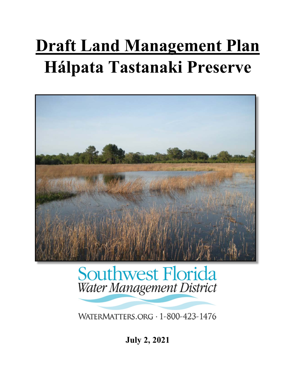 Halpata Tastanaki Preserve Land Management Plan