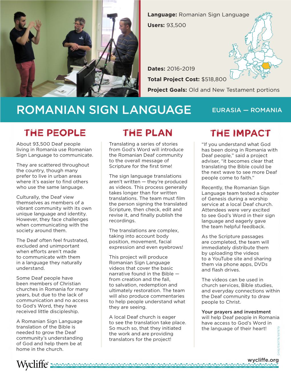 Romanian Sign Language Users: 93,500