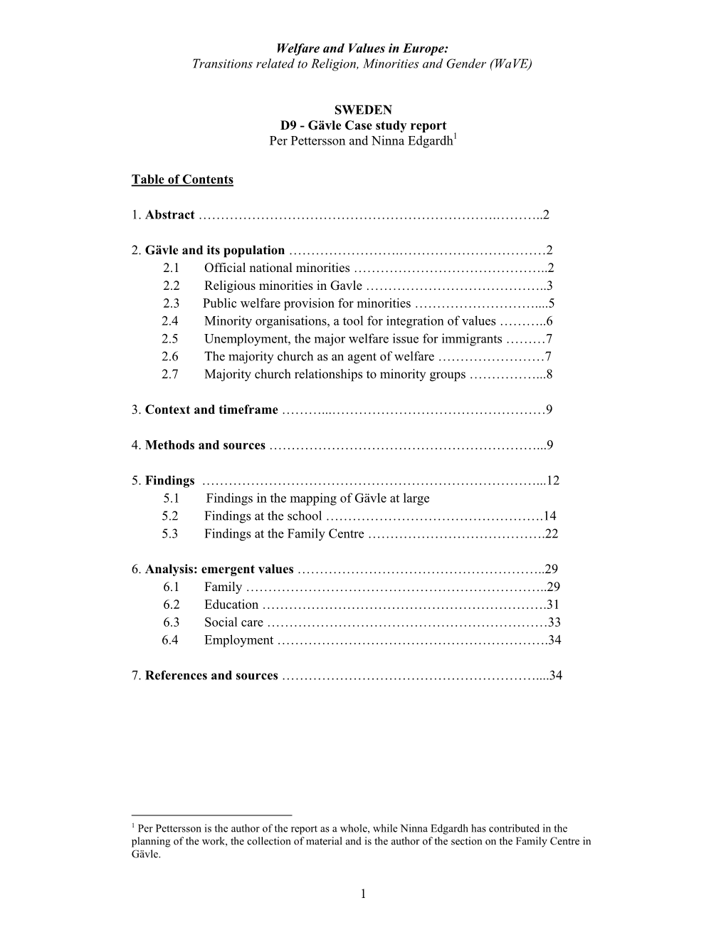 Transitions Related to Religion, Minorities and Gender (Wave)