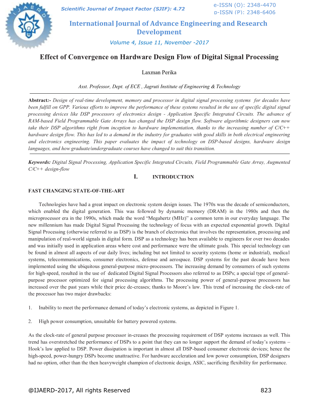 Effect of Convergence on Hardware Design Flow of Digital Signal Processing