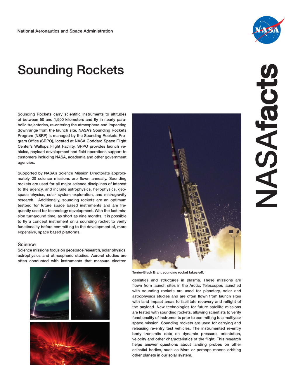 Sounding Rockets Fact Sheet