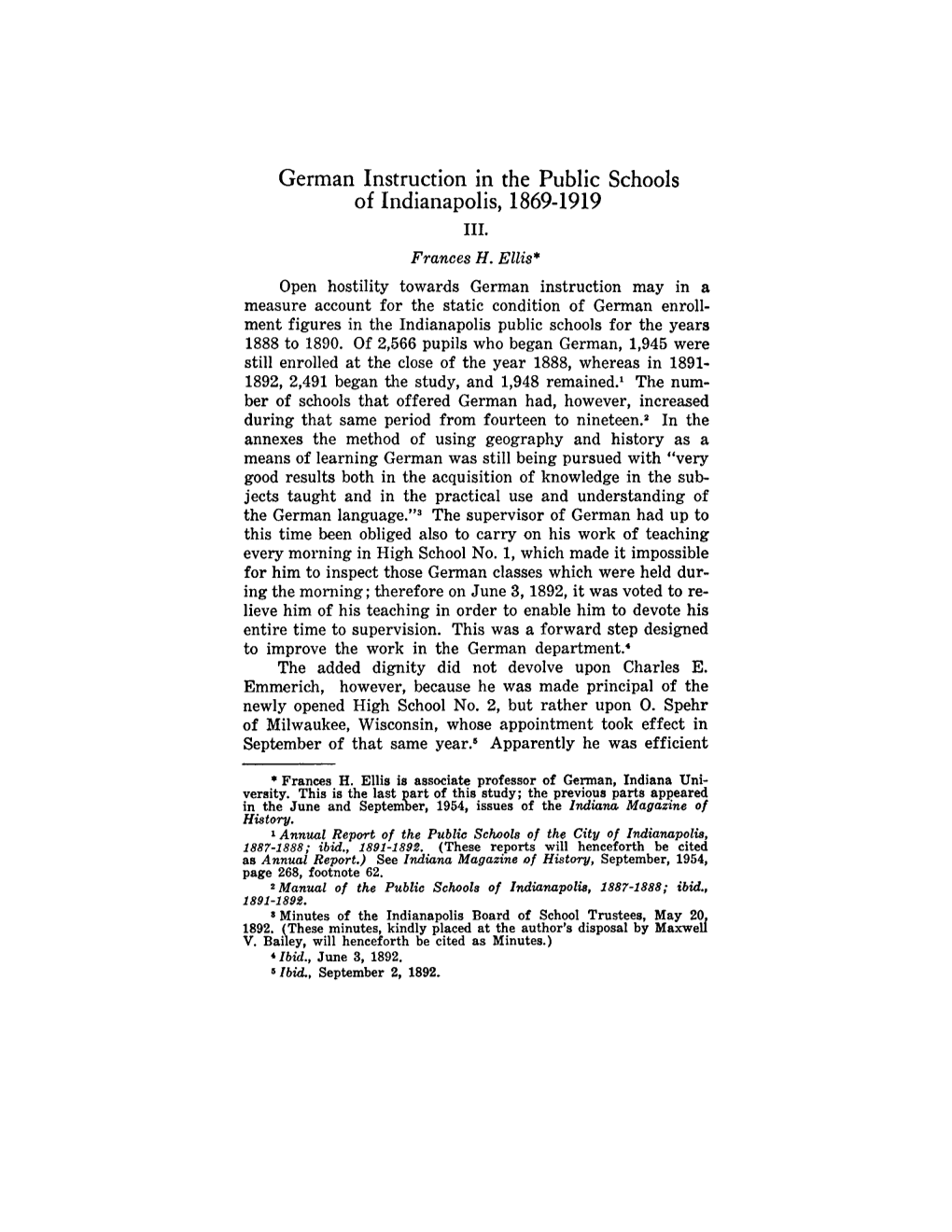 German Instruction in the Public Schools of Indianapolis, 1869-1919 111