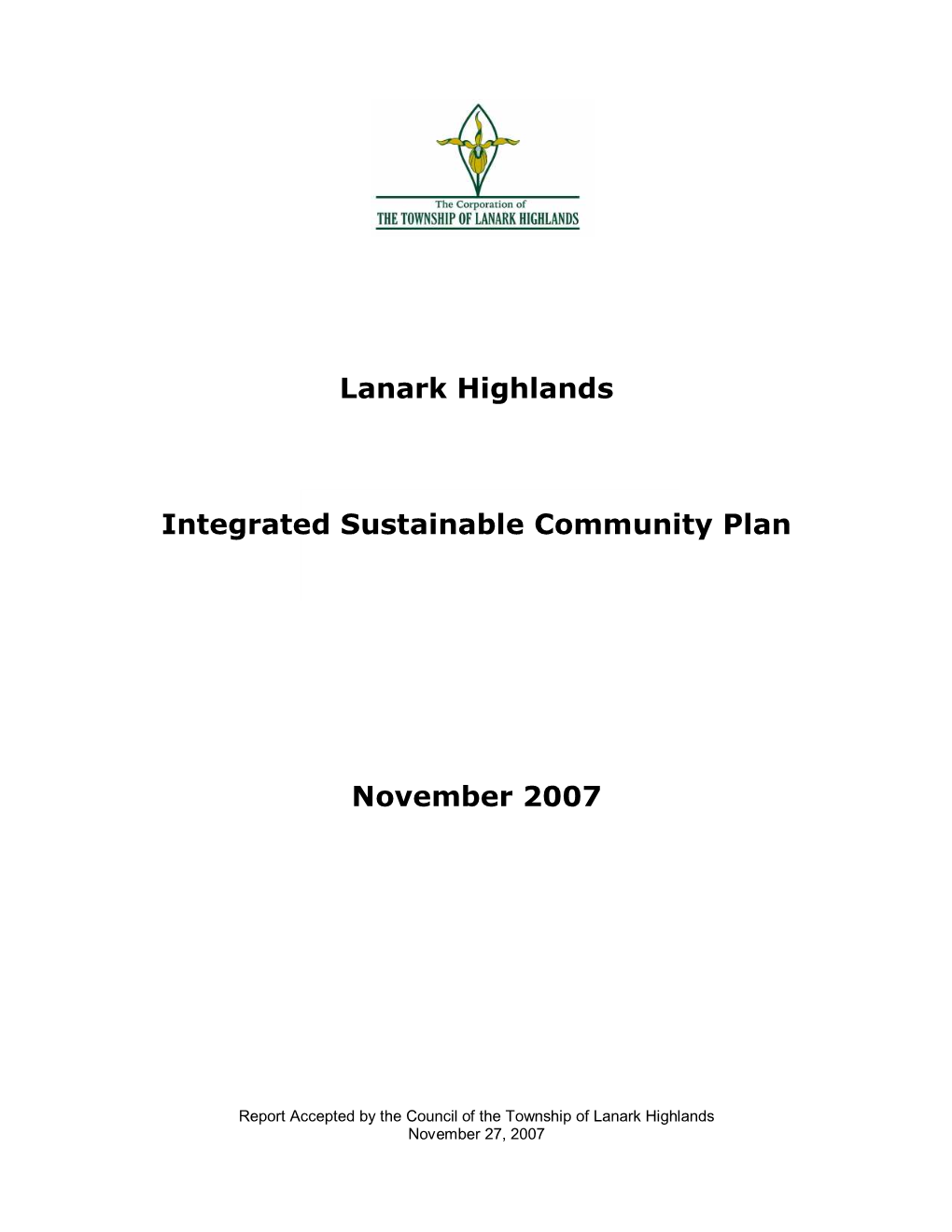 Lanark Highlands Integrated Sustainable Community Plan