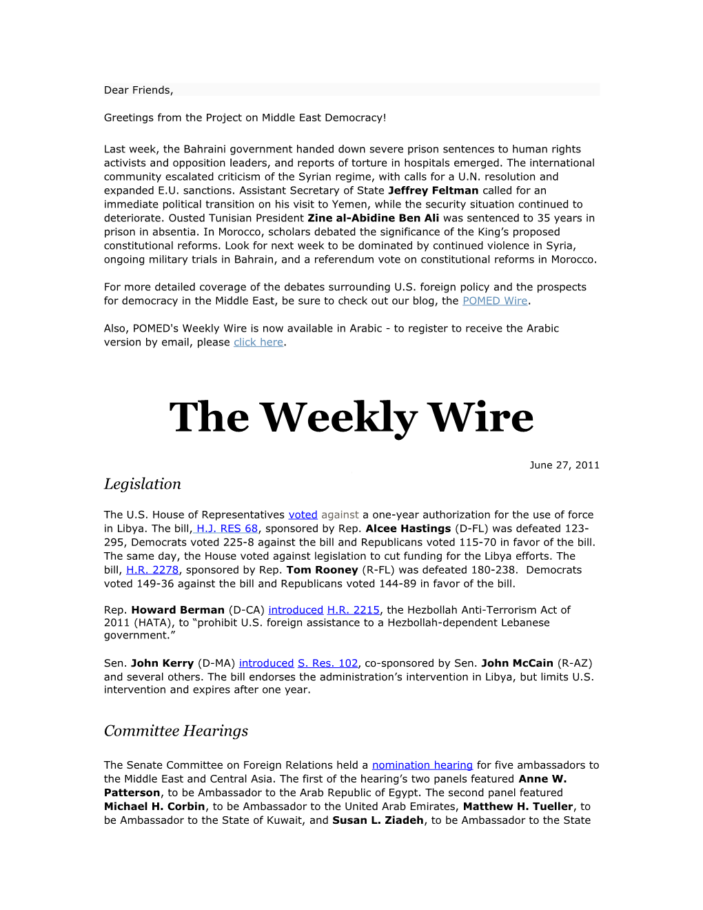 The Weekly Wire