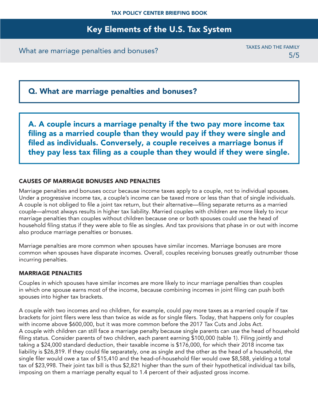 Key Elements of the U.S. Tax System