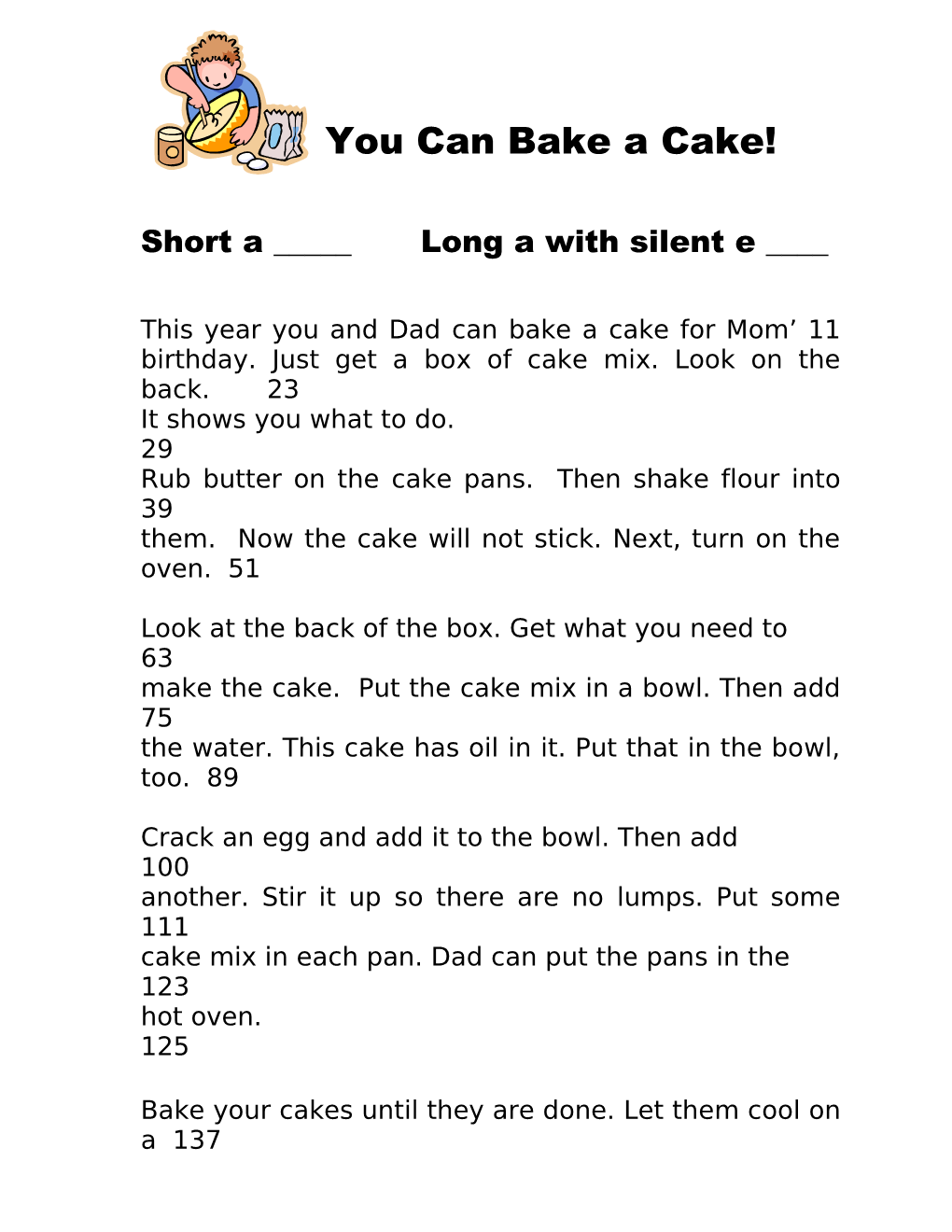 You Can Bake a Cake