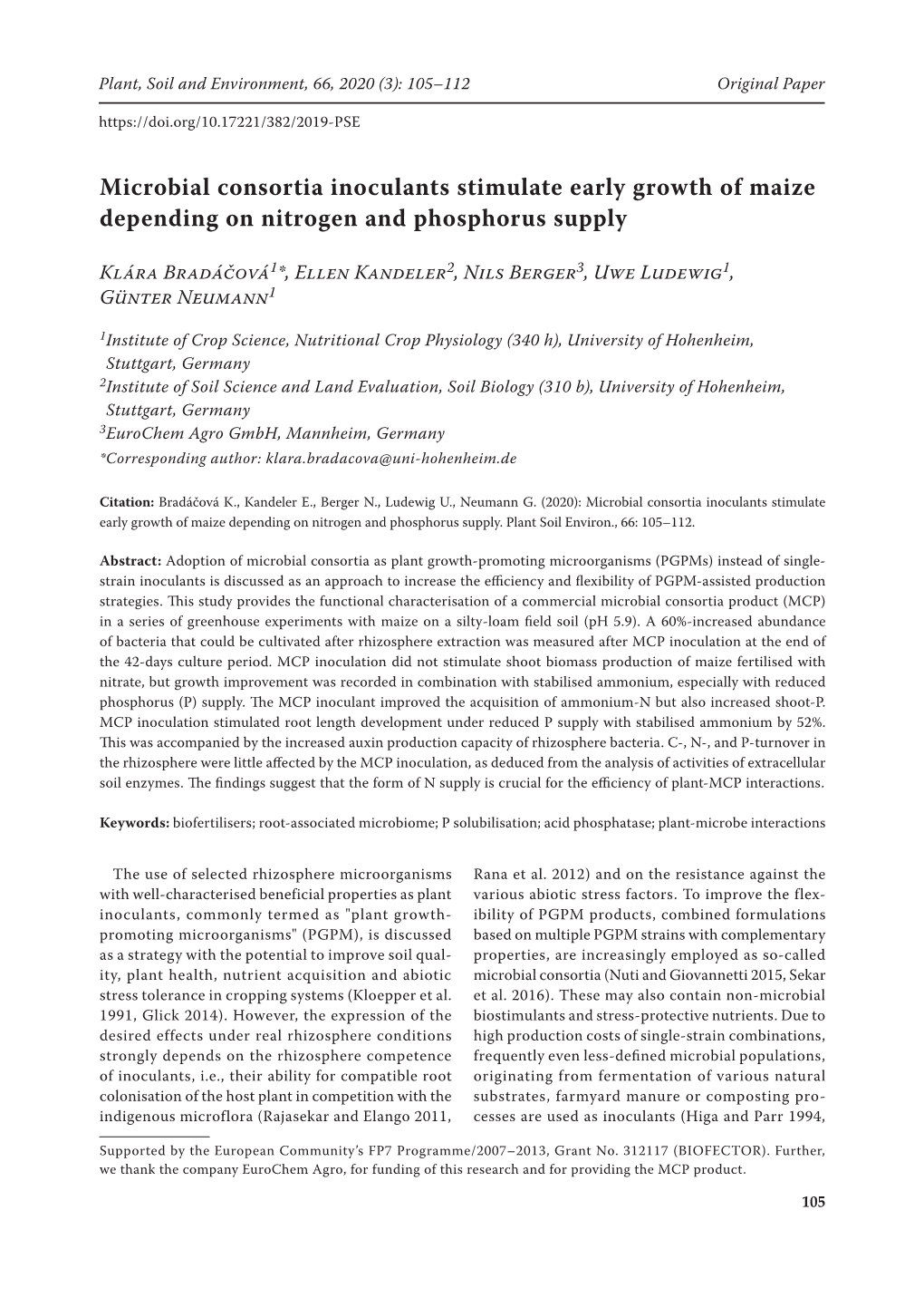 Microbial Consortia Inoculants Stimulate Early Growth of Maize Depending on Nitrogen and Phosphorus Supply