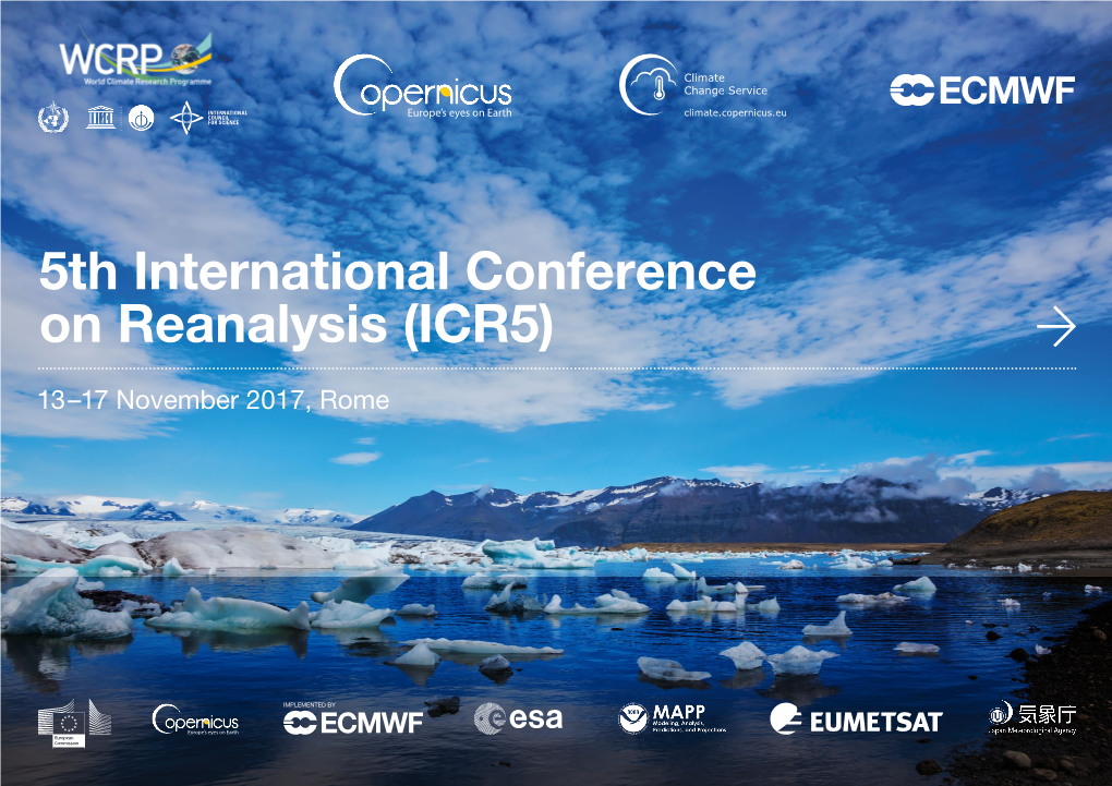5Th International Conference on Reanalysis (ICR5)