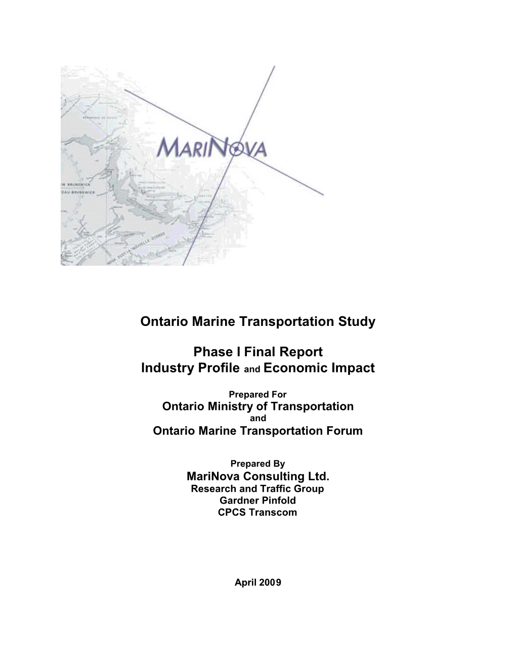 Ontario Marine Transportation Study Phase I Final Report Industry Profile