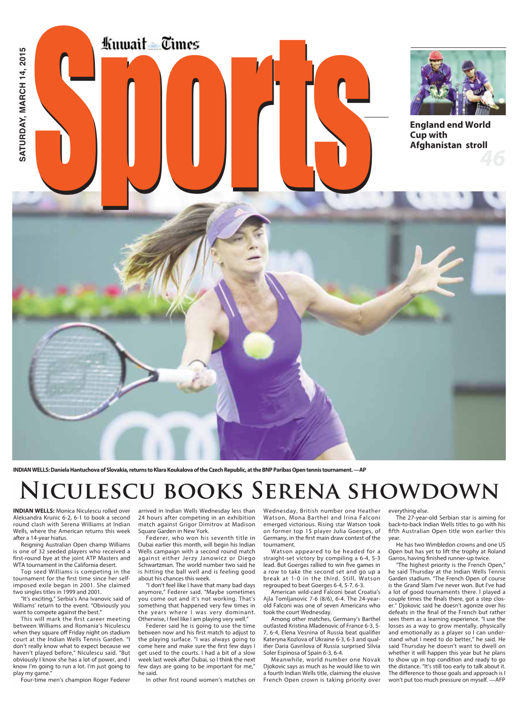 Niculescu Books Serena Showdown