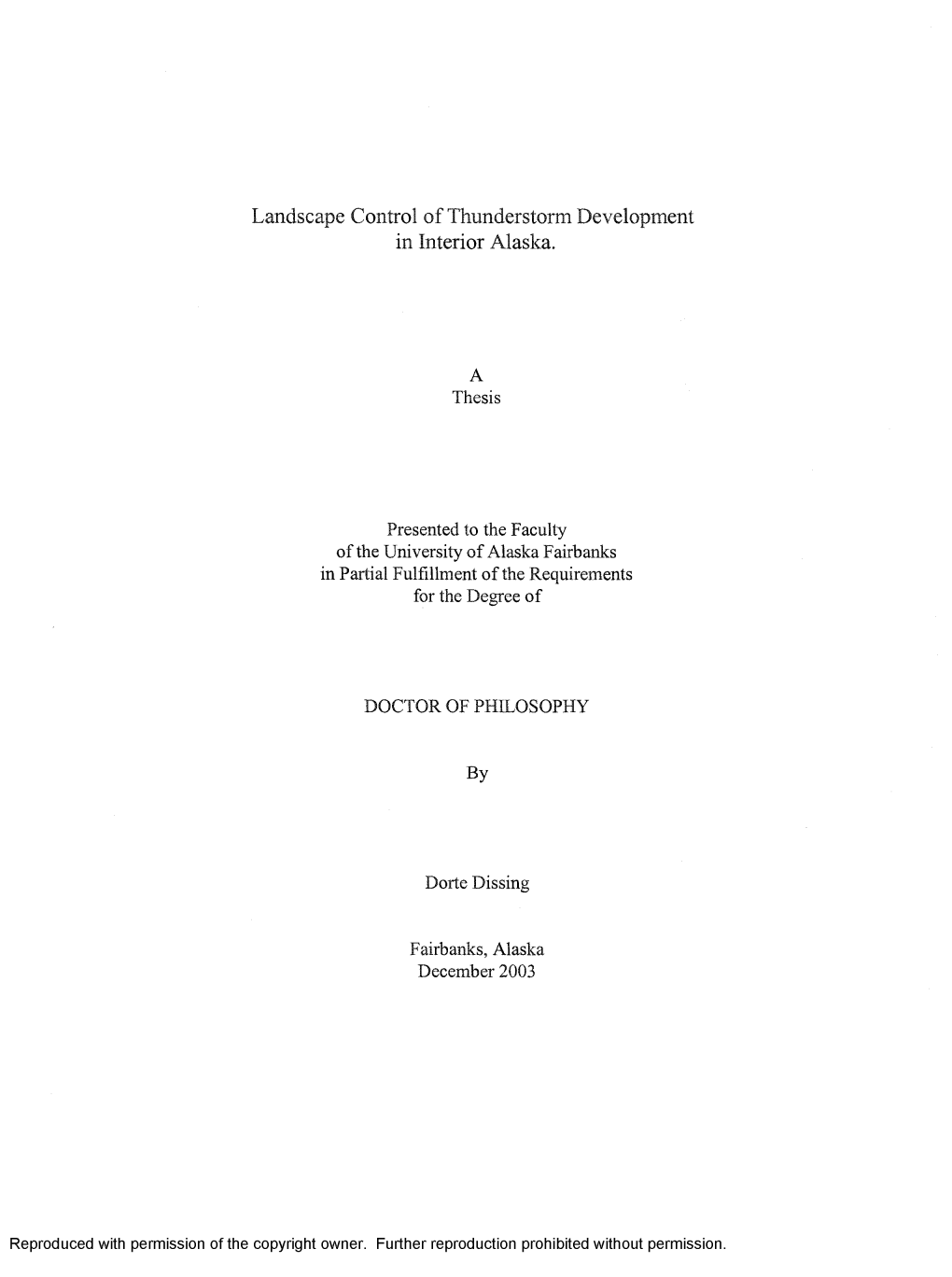 Landscape Control of Thunderstorm Development in Interior Alaska