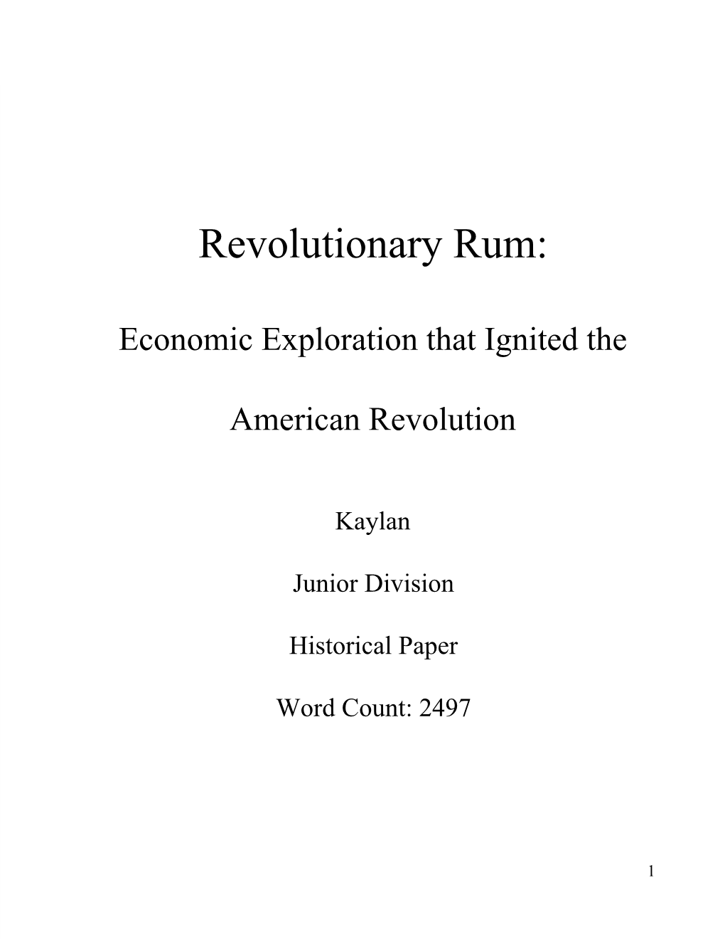 Revolutionary Rum
