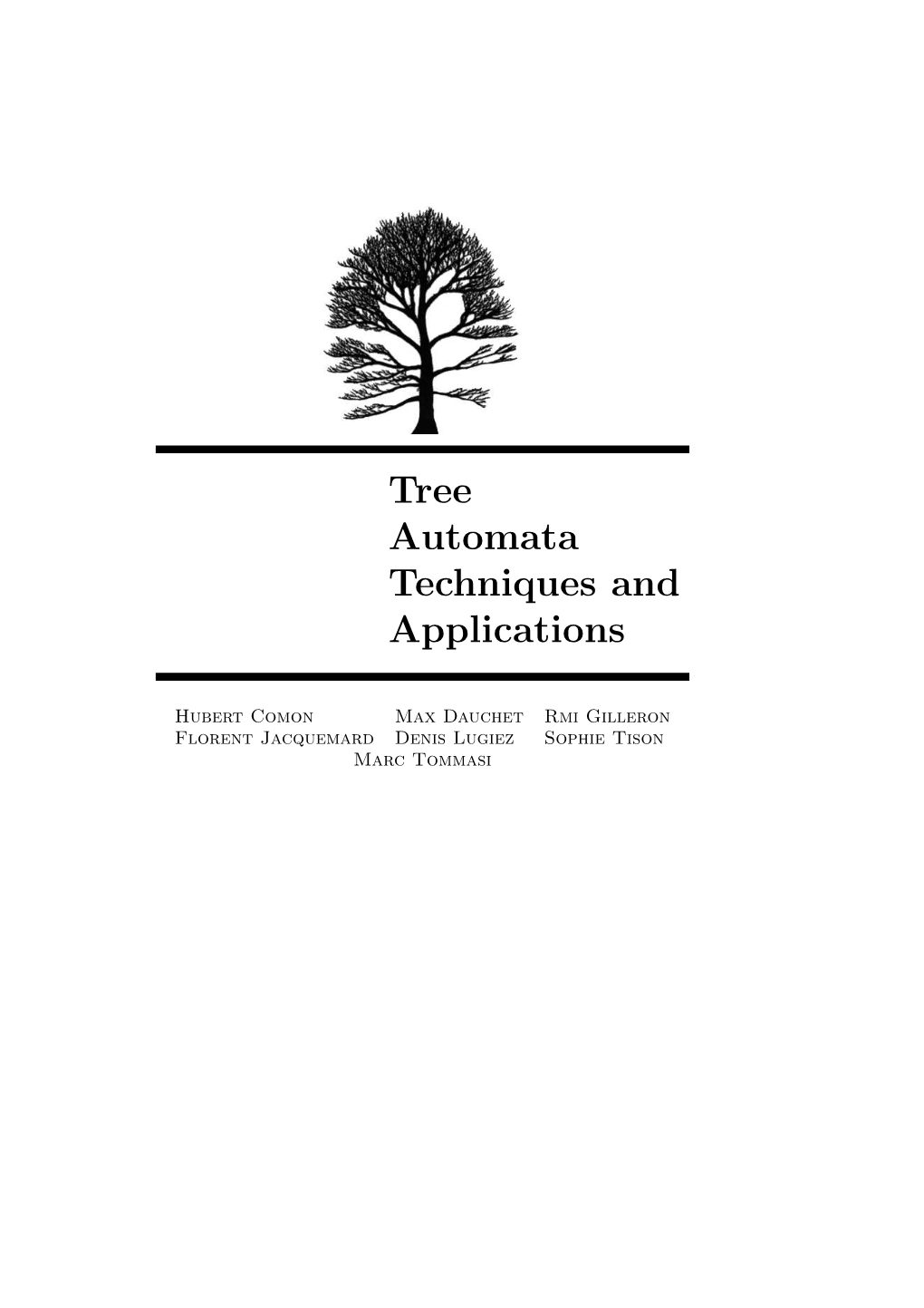 Tree Automata Techniques and Applications