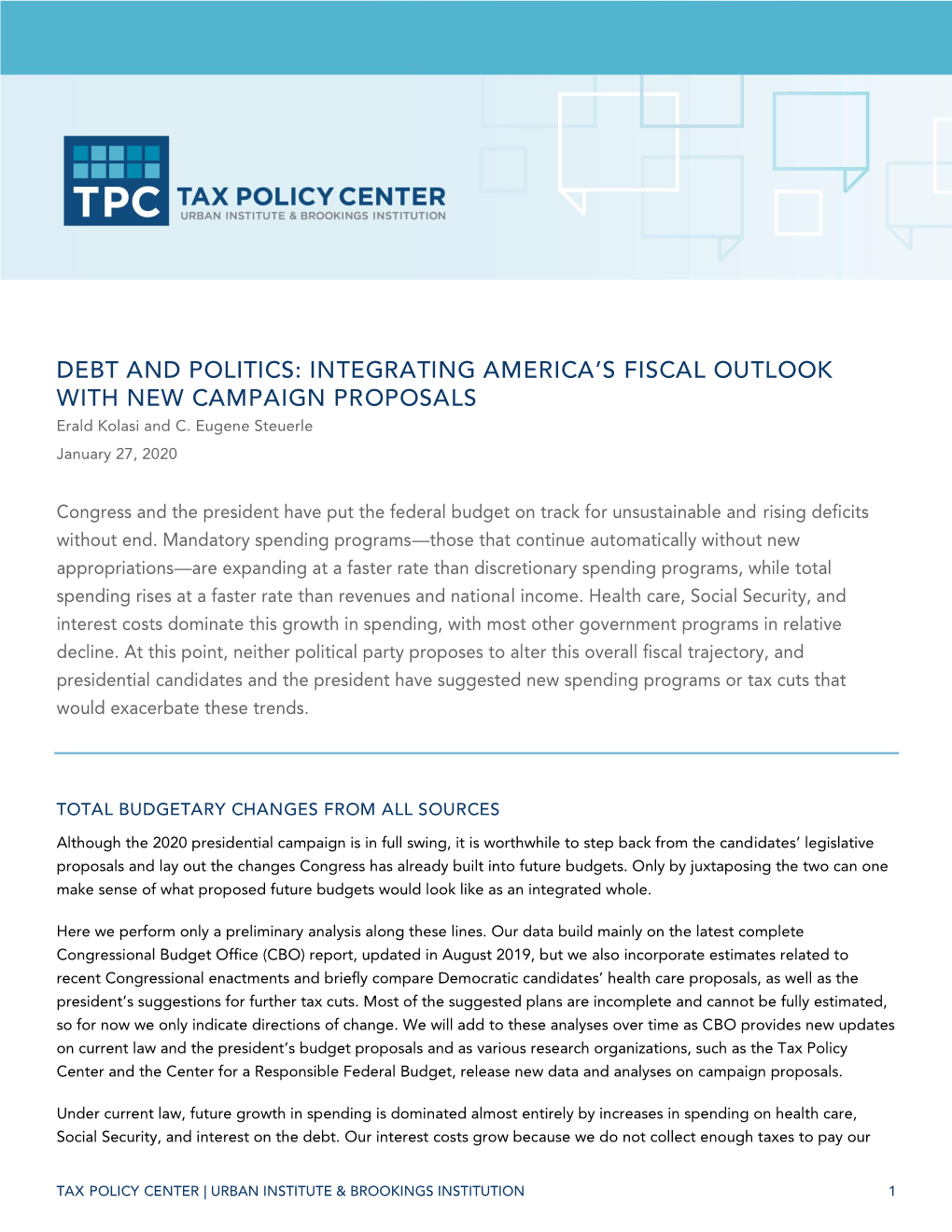 Debt and Politics: Integrating America's Fiscal Outlook