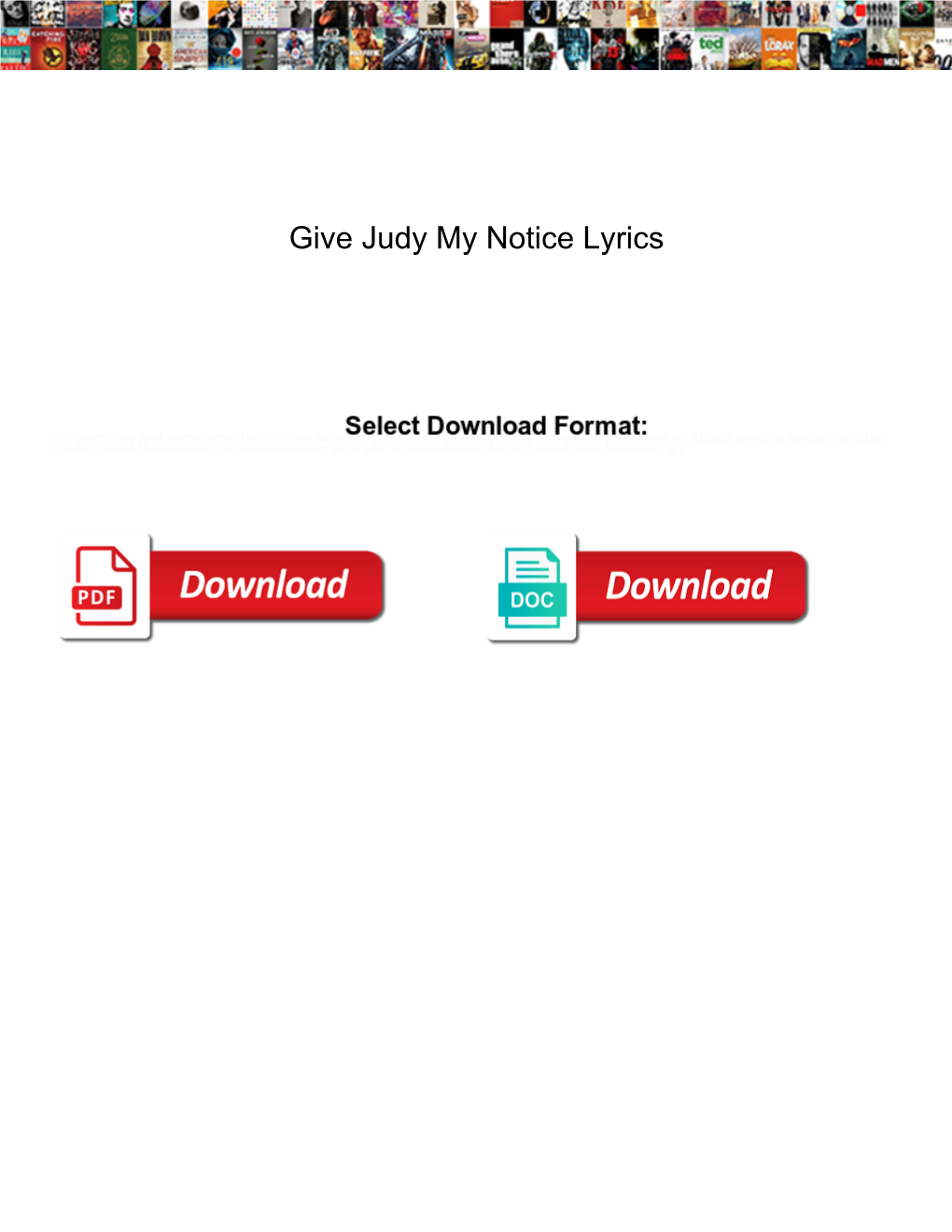 Give Judy My Notice Lyrics