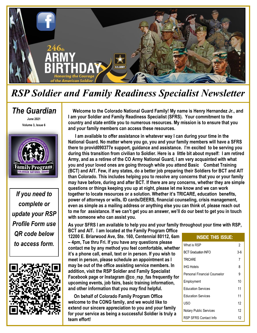 RSP Soldier and Family Readiness Specialist Newsletter