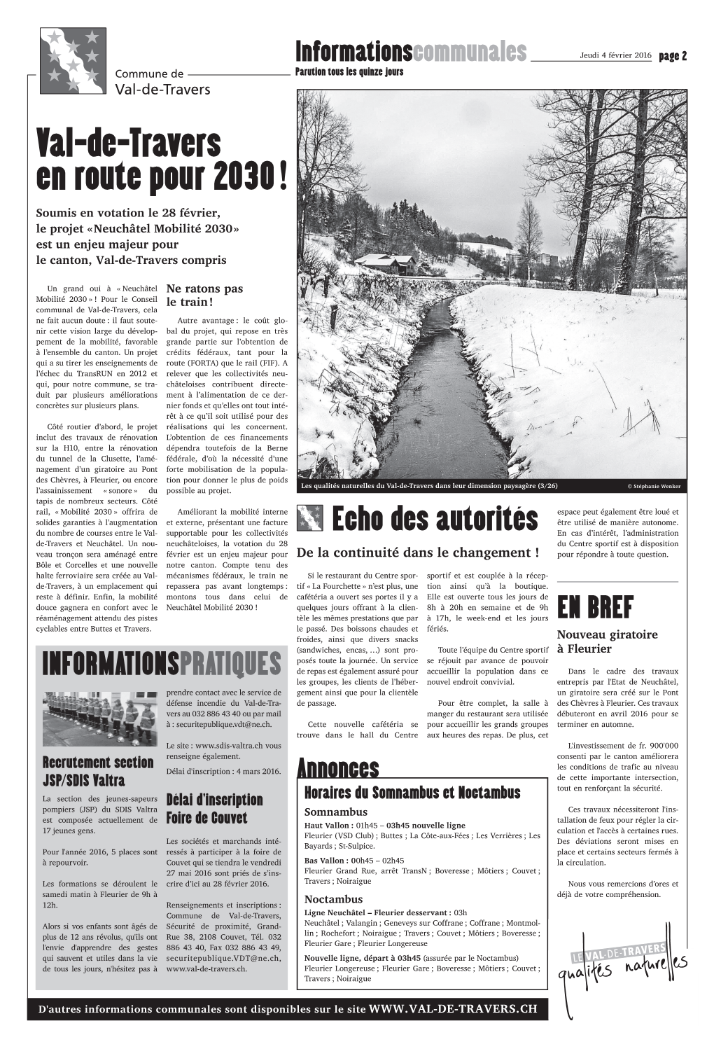 Val-De-Travers En Route Pour 2030 !