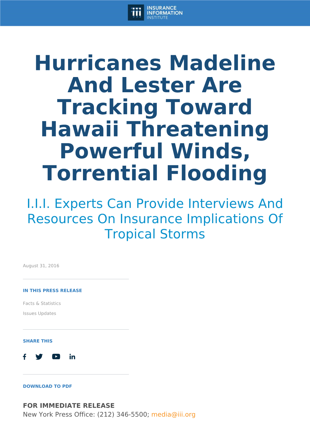 Hurricanes Madeline and Hurricanes Madeline and Lester Are Tracking