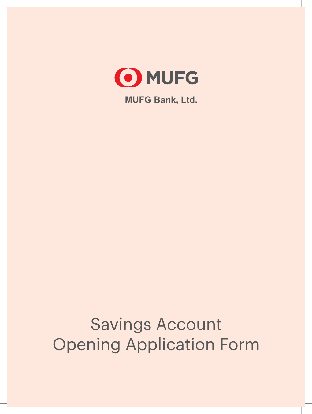 Savings Account Opening Application Form