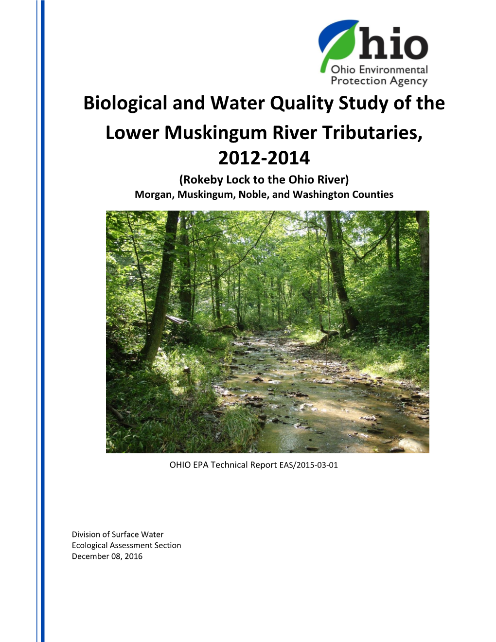 Biological and Water Quality Study of the Lower Muskingum