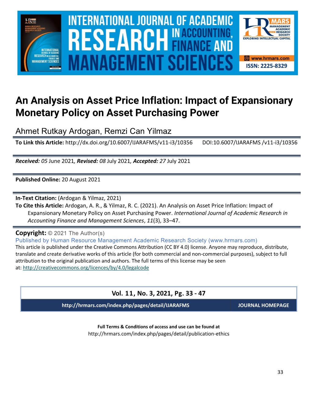 Impact of Expansionary Monetary Policy on Asset Purchasing Power