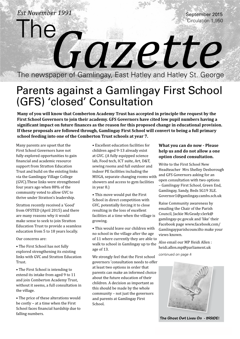 Parents Against a Gamlingay First School (GFS) 'Closed' Consultation