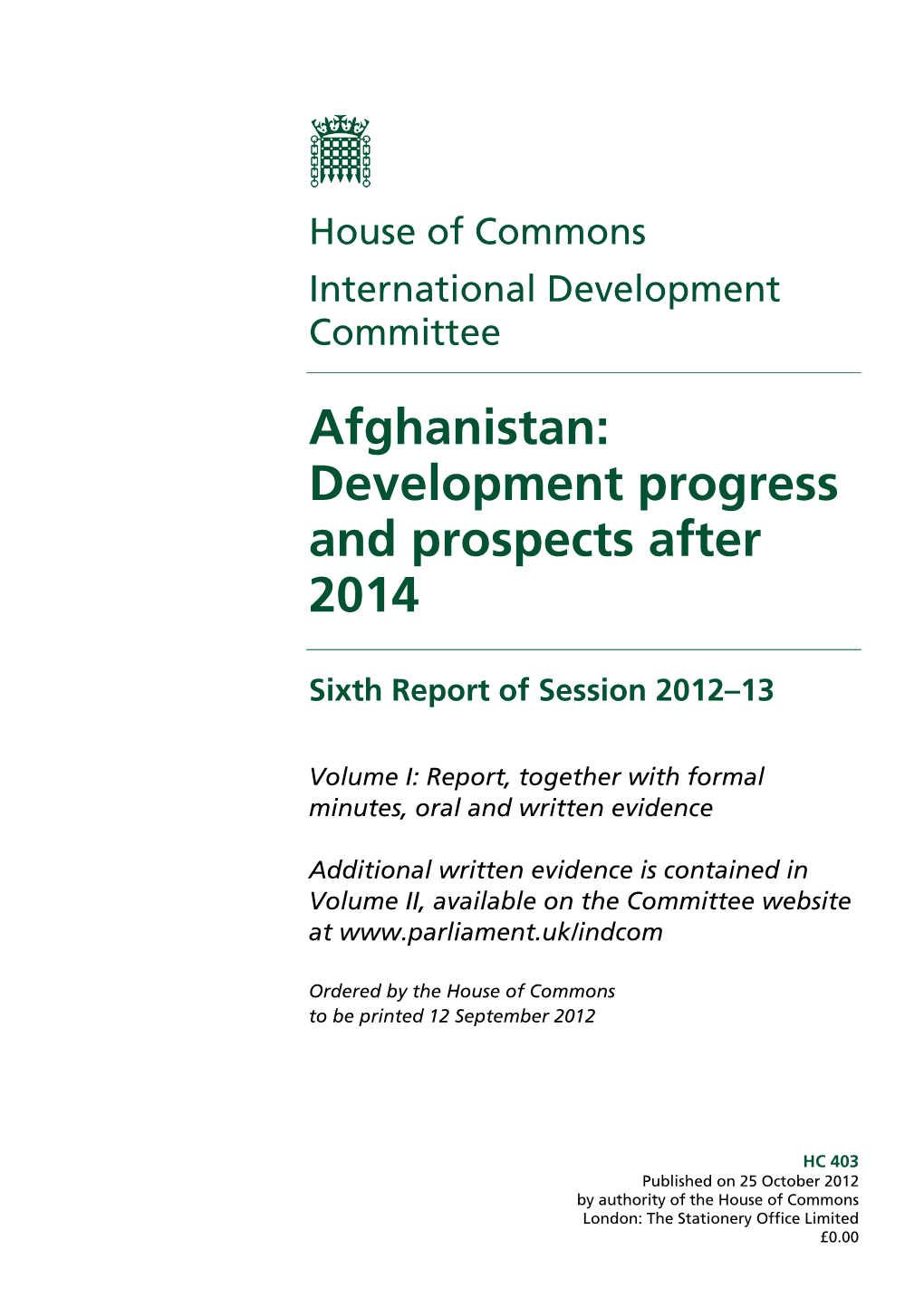 Afghanistan: Development Progress and Prospects After 2014