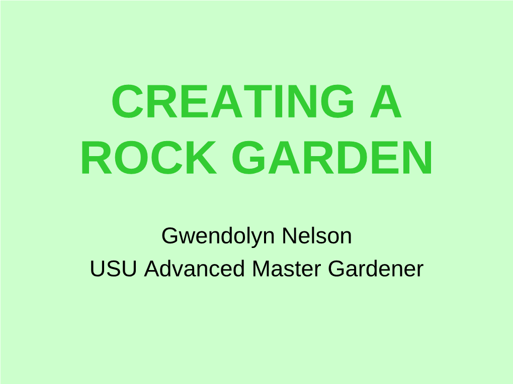Creating a Rock Garden