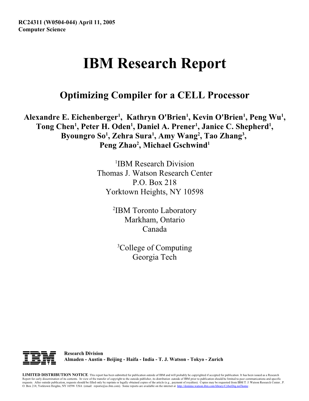 Optimizing Compiler for a CELL Processor