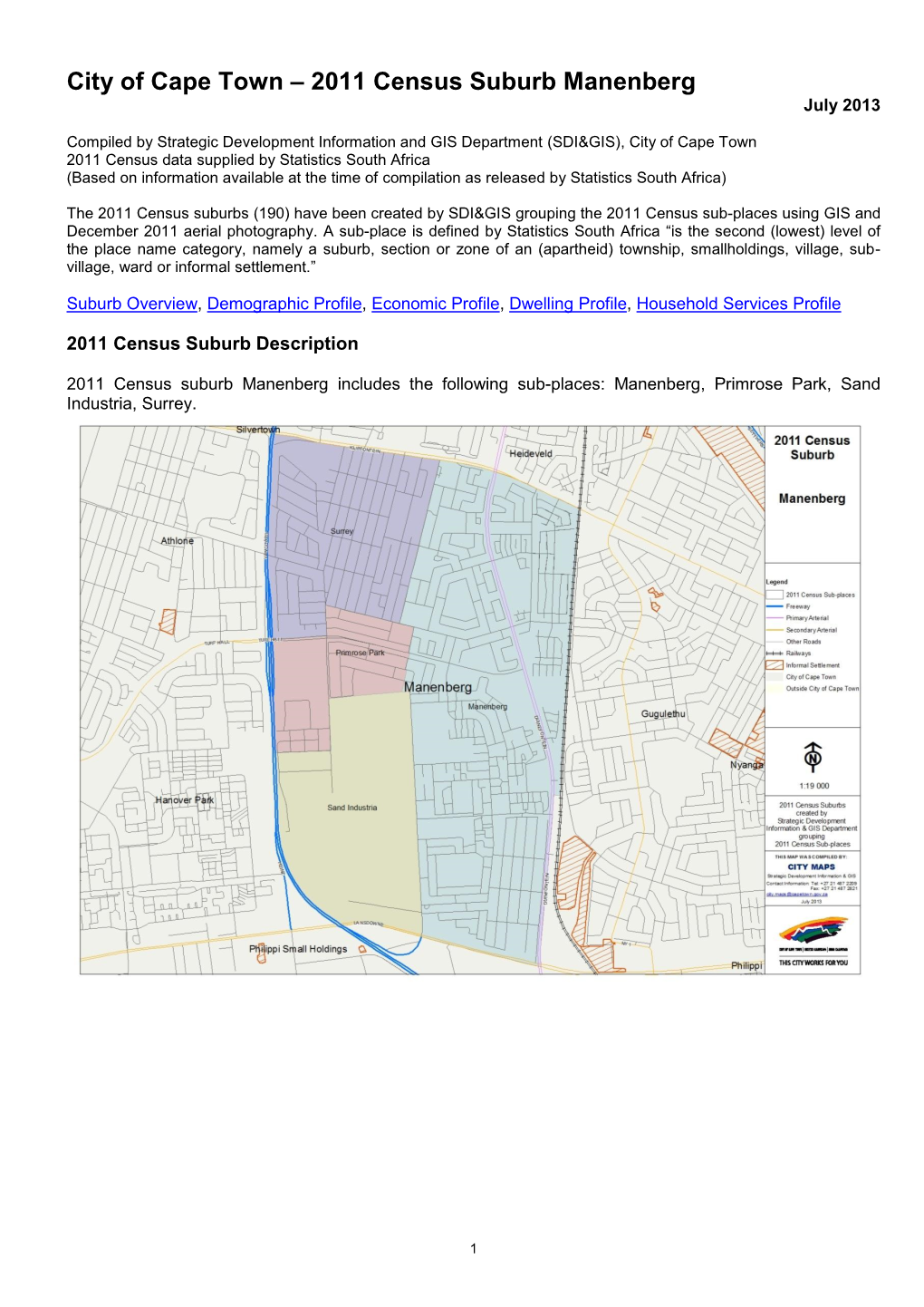 2011 Census Suburb Manenberg July 2013