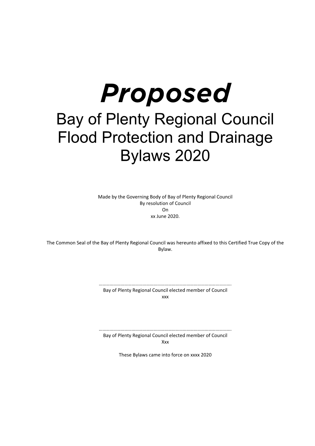 Flood Protection and Drainage Bylaws 2020