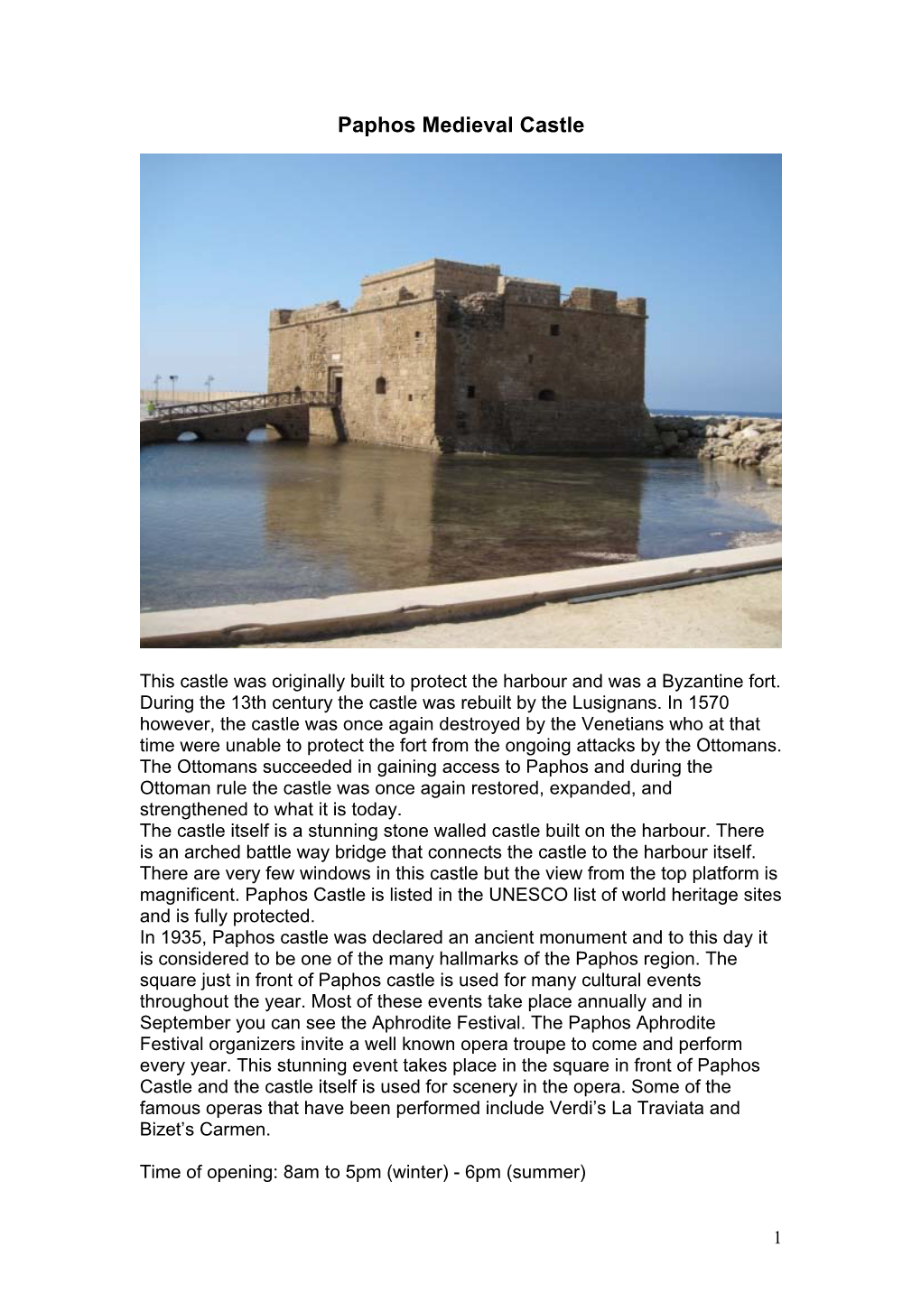 Paphos Medieval Fort