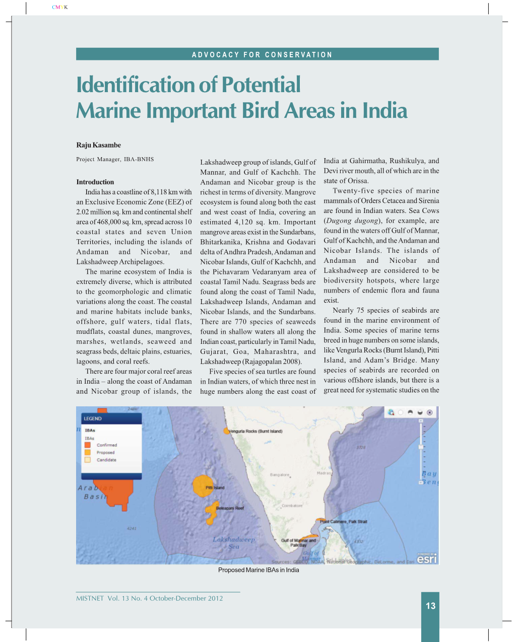 Identification of Potential Marine Important Bird Areas in India