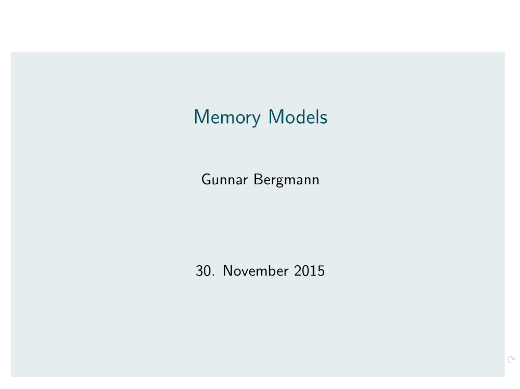 Memory Models