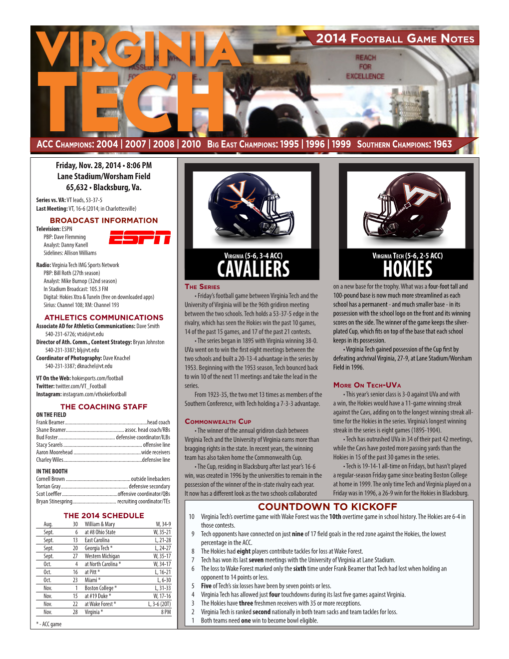 Cavaliers Hokies