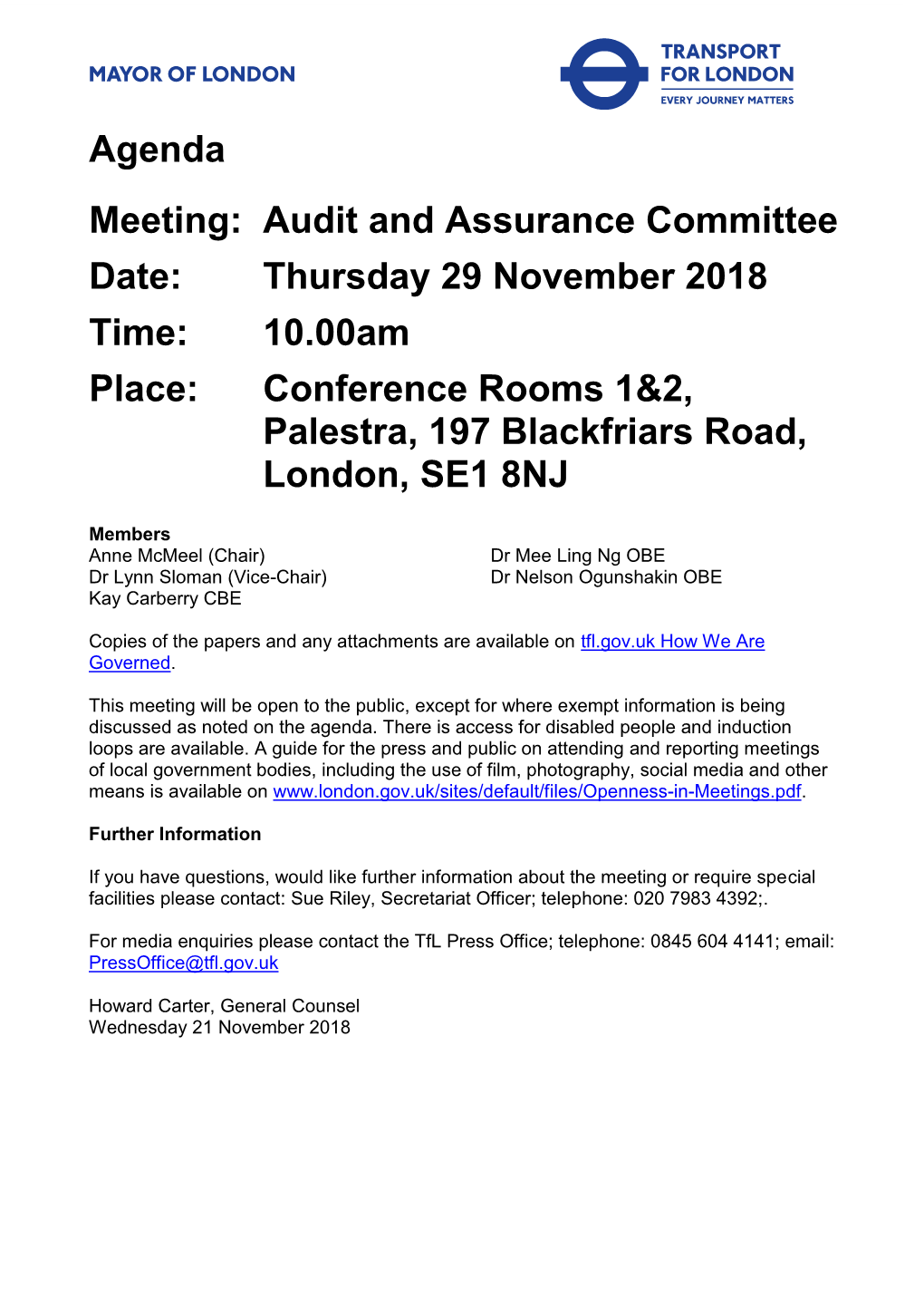 (Public Pack)Agenda Document for Audit and Assurance Committee, 29