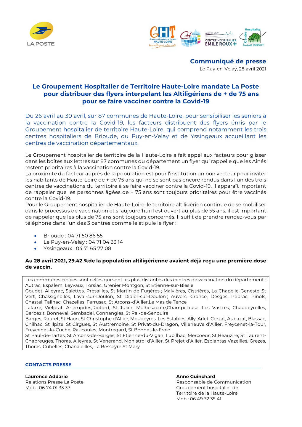 Communiqué De Presse Le Groupement Hospitalier De Territoire