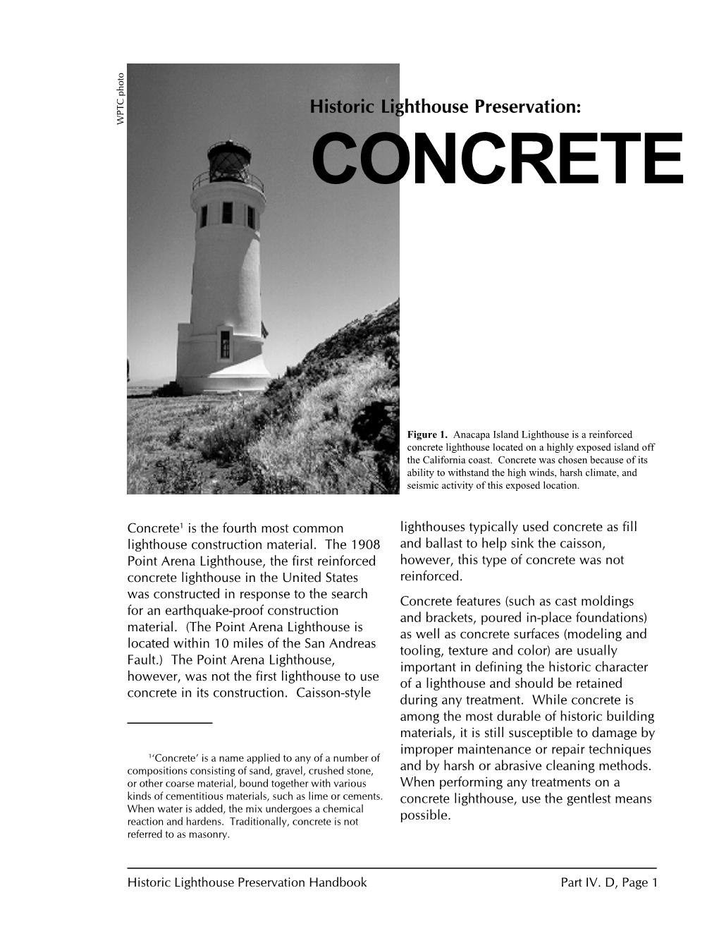 Concrete (Part 4: Historic Lighthouse Preservation)