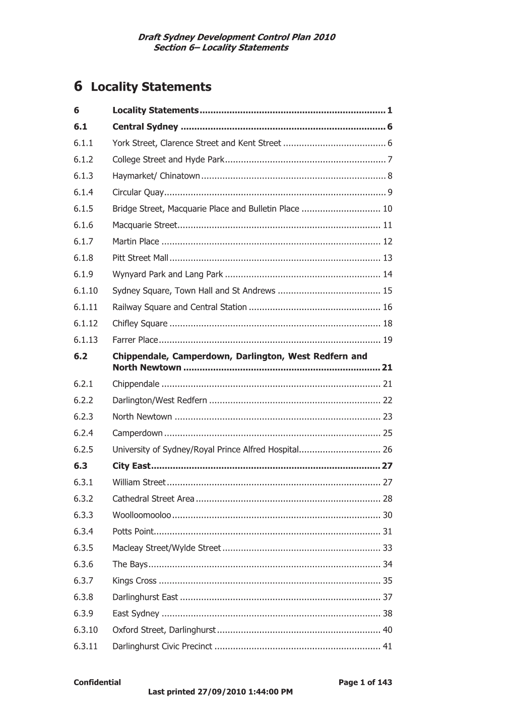 6 Locality Statements