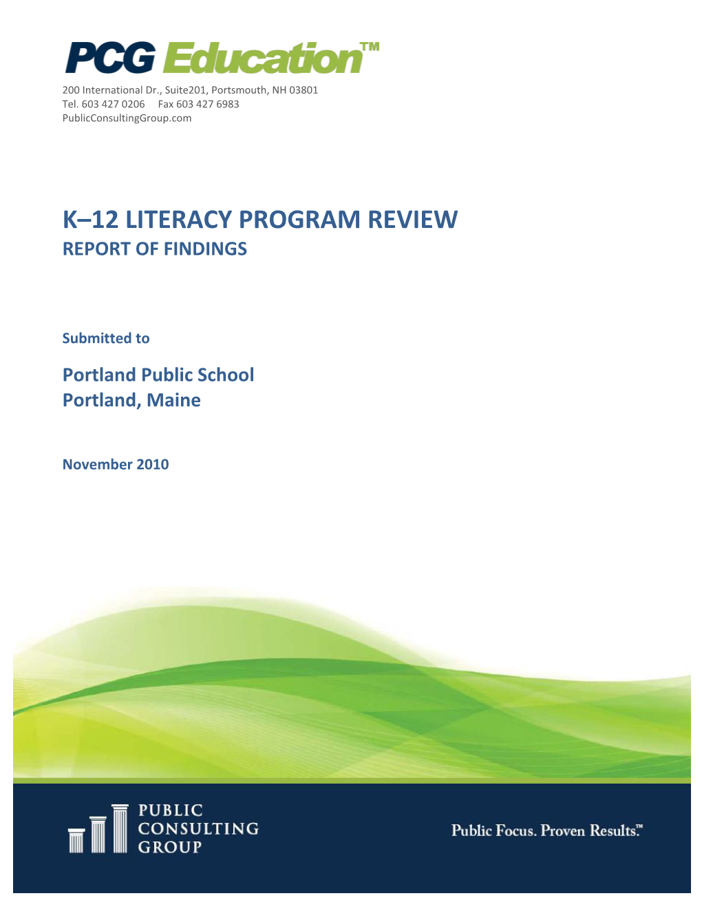 K–12 Literacy Program Review